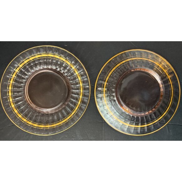 Set of 2 Culver 22K gold Thumbprint 8" Plates no chips/cracks Vintage MCM - Picture 1 of 3